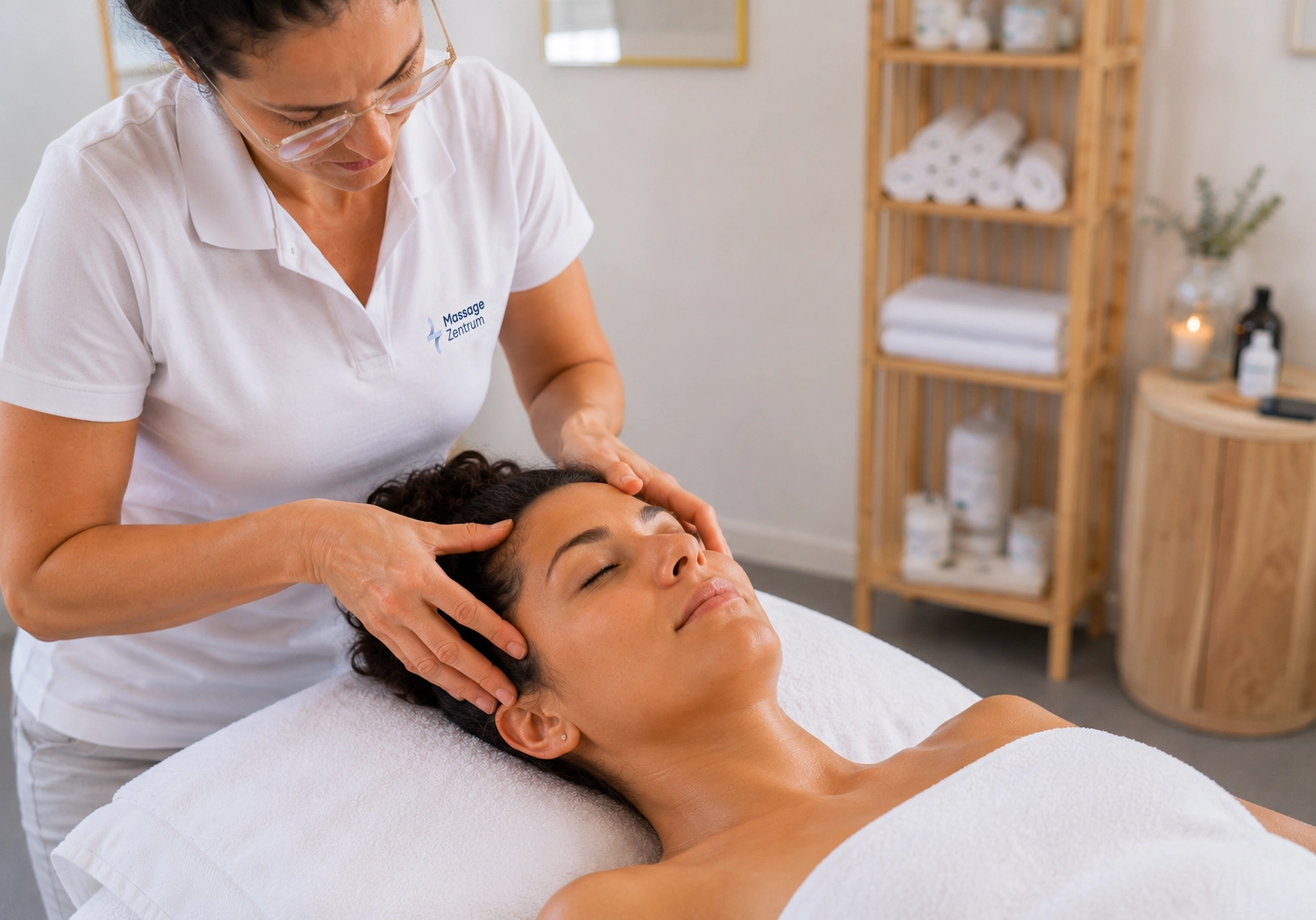 Massage bei verspannungsbedingten Kopfschmerzen bei Baden